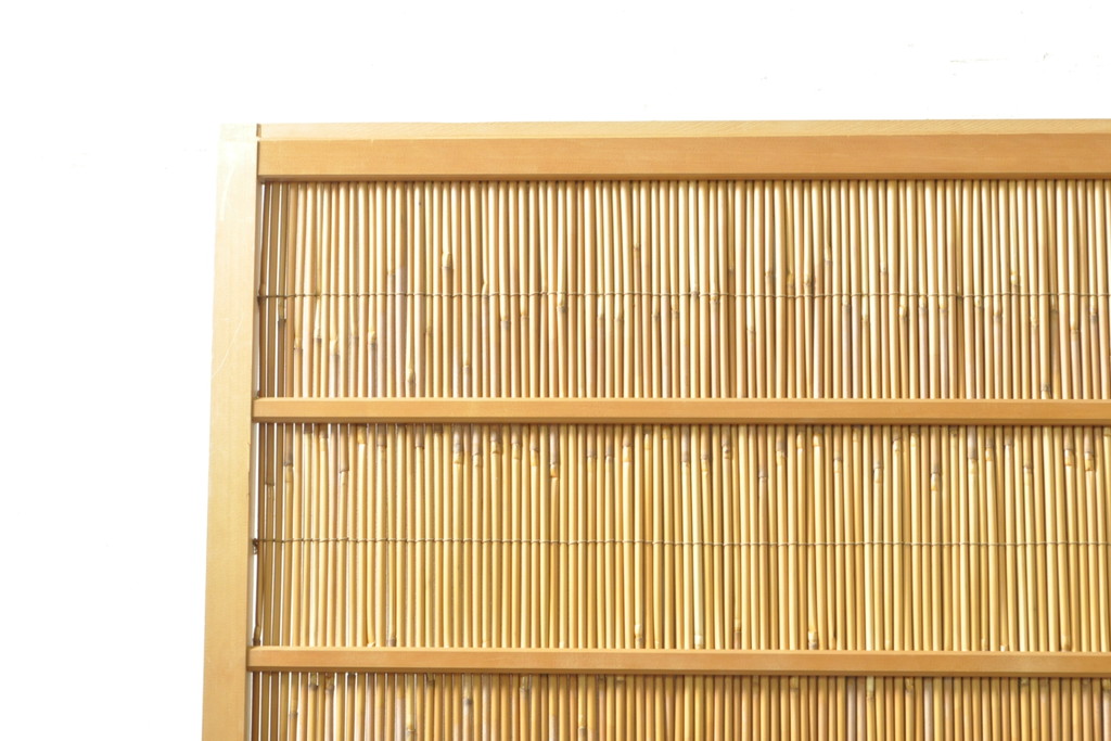 ビンテージ建具　情緒あふれる和の空間づくりにおすすめの夏戸2枚セット(引き戸、簾戸、簀戸、葭戸、夏障子、御簾戸、葦戸、ヴィンテージ)(R-074360)