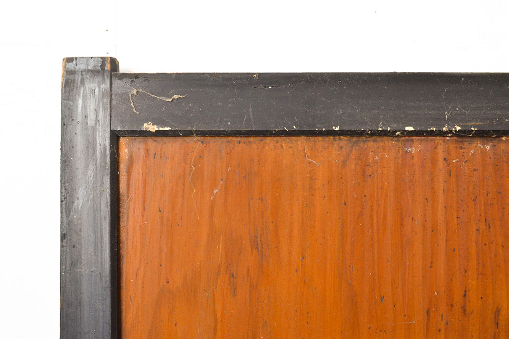 アンティーク建具　明治大正期　赤みがかった茶色と黒のコントラストがおしゃれな格子帯戸3枚セット(引き戸)(R-051167)