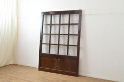 中古　美品　両面ガラス　繊細な組子細工が凛とした印象を放つ全面組子入りガラス戸2枚セット(引き戸、建具)(R-057461)
