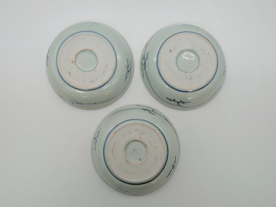 江戸期 古伊万里 染付 蛸唐草文 5寸皿 約15cm 伊万里焼の伝統美