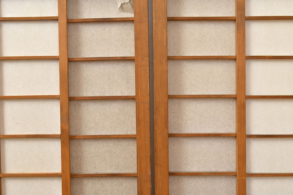 アンティーク建具　小さな障子が付いた猫間障子戸4枚セット(引き戸、建具)(R-051064)