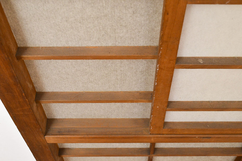 アンティーク建具　小さな障子が付いた猫間障子戸4枚セット(引き戸、建具)(R-051064)