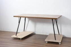 中古　Journal Standard Furniture(ジャーナルスタンダードファニチャー)　インダストリアルデザインがおしゃれなSens(サンク)ダイニングテーブル(4人掛け、食卓、作業台)(定価約91000円)(R-082123)