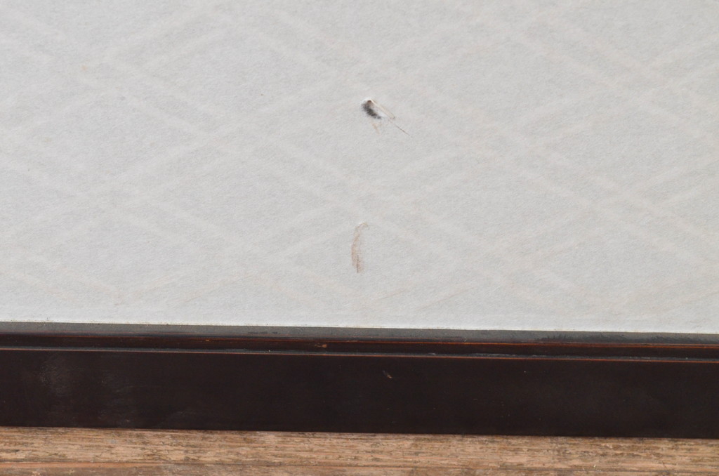 アンティーク建具　上品な黒漆枠が魅力の組子欄間1枚(明かり取り、明り取り)(R-065352)