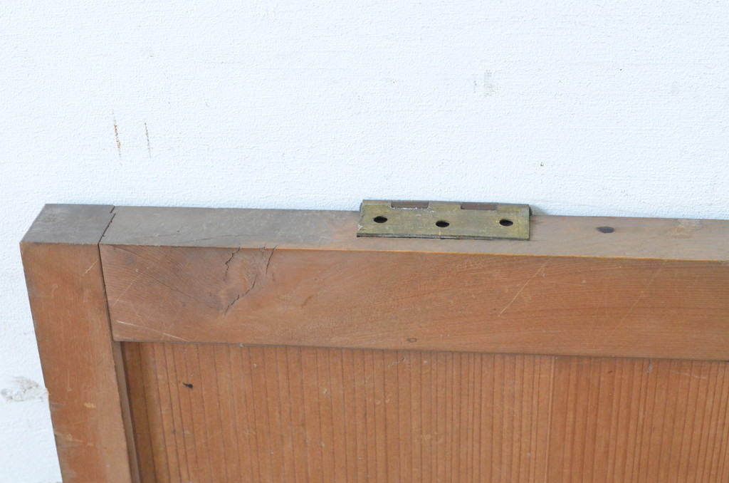 アンティーク建具　縦でも横でも使えるマス目(升目)格子の小さな扉1枚(きつね格子、狐格子、窓、木製戸)(R-065342)