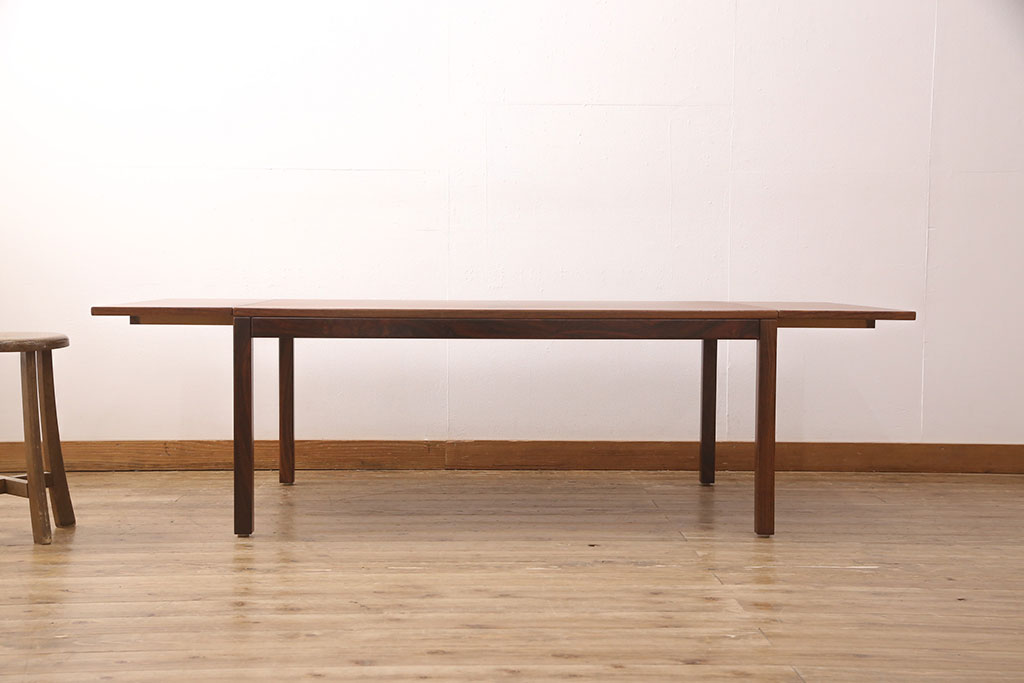 ヴィンテージ家具　デンマーク製　ローズウッド材　作業台としてもおすすめ!シンプルなデザインのバタフライテーブル(ローテーブル、センターテーブル、ビンテージ)(R-048841)