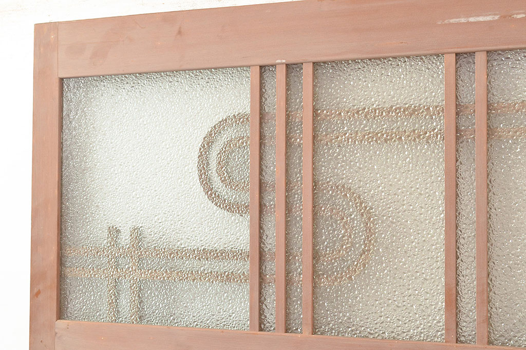 アンティーク建具　昭和中期　高級品!秋田杉一枚板と曲げ木のデザインが魅力の扉(ドア、建具)(R-048363)