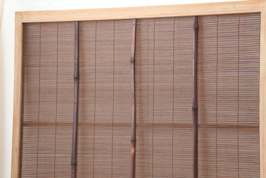 レトロ建具　昭和中期　和の風情を高める御簾戸4枚セット(簾戸、簀戸、葭戸、夏障子、夏戸、葦戸)(R-044191)