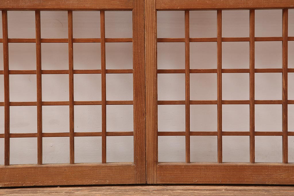 アンティーク建具　昭和初期　和の風情を高める御簾戸4枚セット(簾戸、簀戸、葭戸、夏障子、夏戸、葦戸)(R-045705)