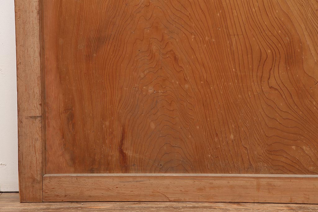 アンティーク建具　明治期　杉材一枚板　美しい杢目の板戸2枚セット(引き戸、建具)(R-045696)