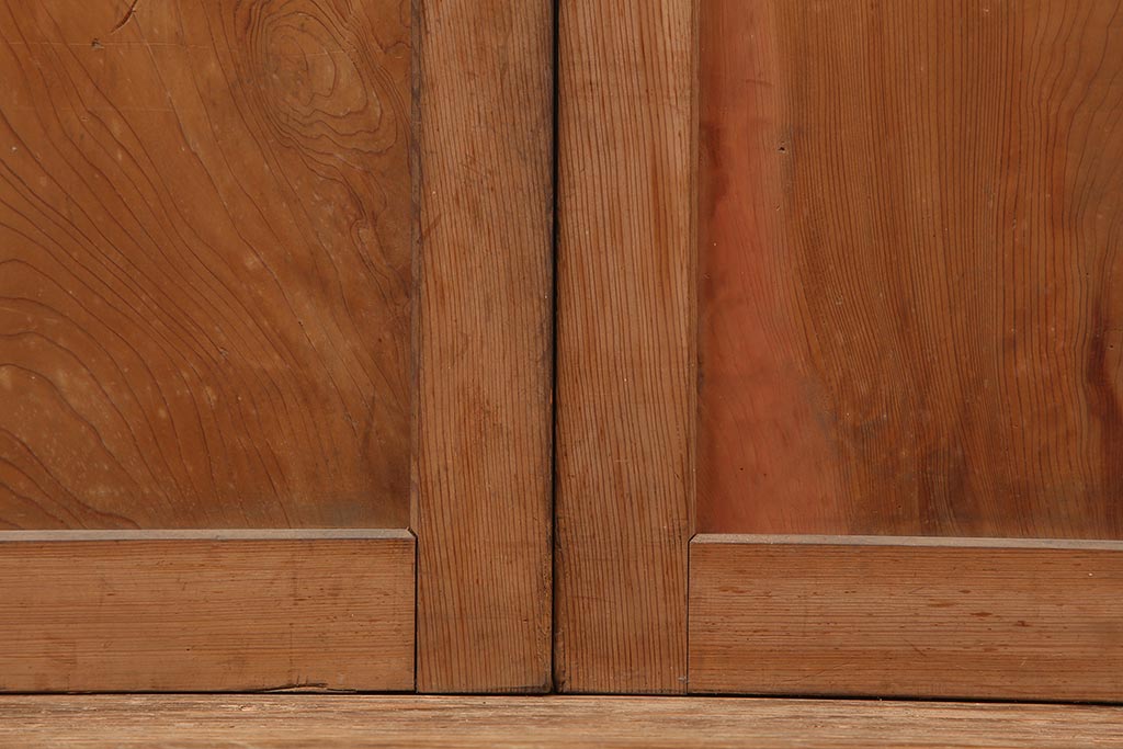 アンティーク建具　明治期　杉材一枚板　美しい杢目の板戸2枚セット(引き戸、建具)(R-045696)