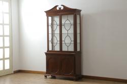 中古　DREXEL HERITAGE(ドレクセルヘリテイジ)　Cameo Classics(キャメオクラシックス)　ハーフムーン(半月型)　美しい曲線デザインに目を奪われるキャビネット(ホールチェスト、サイドボード、サイドキャビネット、飾り棚、ショーケース、収納棚、戸棚、半円型)(R-065197)