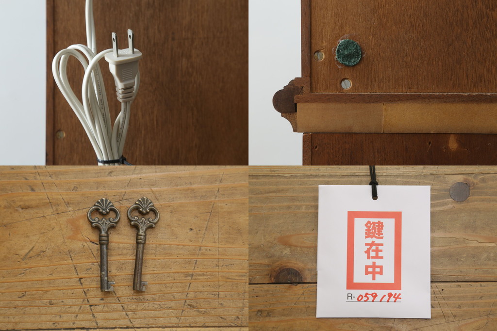 中古　美品　イギリス高級家具　Charles Barr(チャールズ バー)　マホガニー　気品ある佇まいが美しい最高級ガラスキャビネット(定価約180万円)(キュリオケース、ガラスケース、食器棚、飾り棚、戸棚)(R-059195)