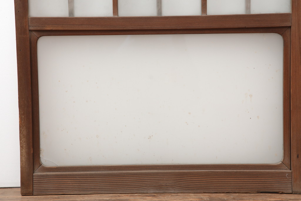 レトロ建具　昭和レトロ　昭和初期　懐かしい雰囲気のガラス戸2枚セット(窓、引き戸)(R-037123)