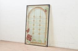 未使用品　薔薇の園(ばらのその)　デットストック品のステンドグラス(建具、ドア、窓、照明、衝い立て、衝立、つい立て)(定価約12万円)(R-074446)