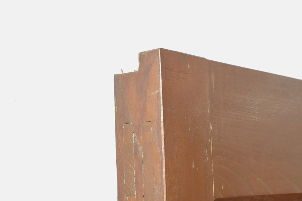 アンティーク建具　大きな金具が存在感抜群!漆の綺麗な格子蔵戸1枚(格子戸、マス目、升目、引き戸、玄関戸)(R-057455)