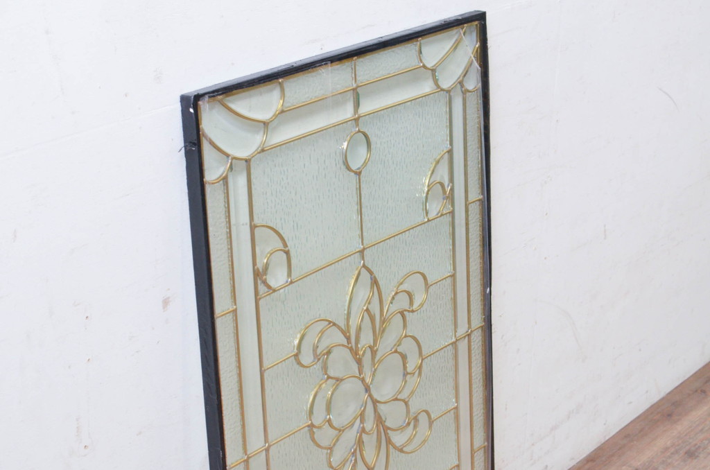 未使用品　花の滴(はなのしずく)　デットストック品のステンドグラス(建具、ドア、窓、照明、衝い立て、衝立、つい立て)(定価約9万6千円)(R-074431)