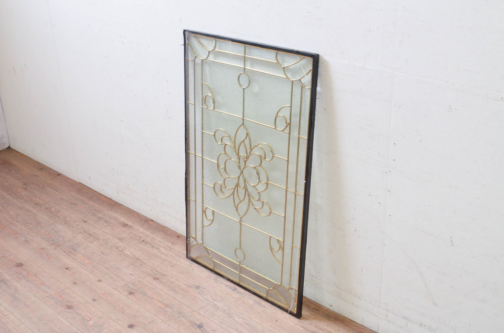 未使用品　花の滴(はなのしずく)　デットストック品のステンドグラス(建具、ドア、窓、照明、衝い立て、衝立、つい立て)(定価約9万6千円)(R-074431)