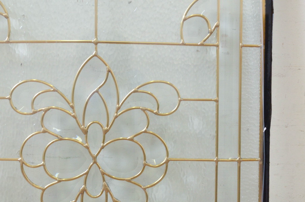 未使用品　花の滴(はなのしずく)　デットストック品のステンドグラス(建具、ドア、窓、照明、衝い立て、衝立、つい立て)(定価約9万6千円)(R-074431)