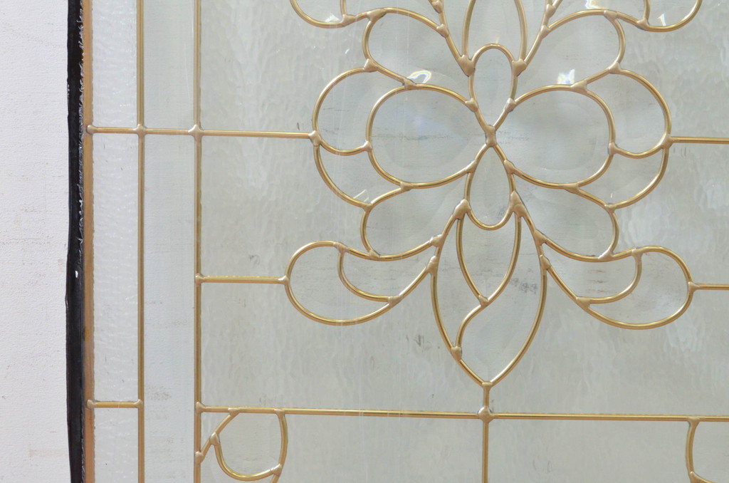 未使用品　花の滴(はなのしずく)　デットストック品のステンドグラス(建具、ドア、窓、照明、衝い立て、衝立、つい立て)(定価約9万6千円)(R-074431)