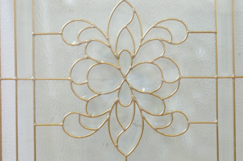 未使用品　花の滴(はなのしずく)　デットストック品のステンドグラス(建具、ドア、窓、照明、衝い立て、衝立、つい立て)(定価約9万6千円)(R-074431)