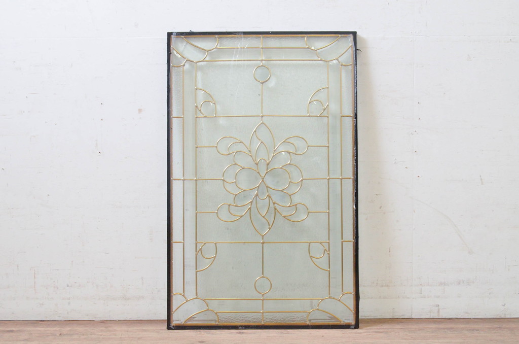 未使用品　花の滴(はなのしずく)　デットストック品のステンドグラス(建具、ドア、窓、照明、衝い立て、衝立、つい立て)(定価約9万6千円)(R-074431)
