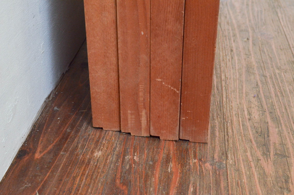 アンティーク建具　躍動感あふれる虎の彫刻が目を惹く書院戸4枚セット(窓、引き戸、ガラス戸)(R-076067)