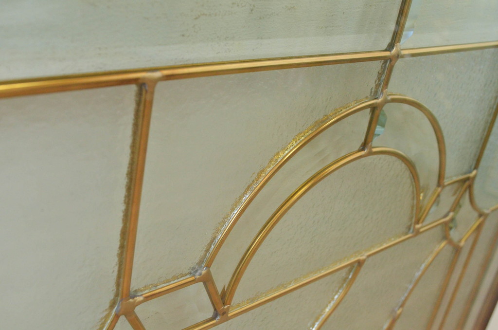 未使用品　青い水仙(あおいすいせん)　デットストック品のステンドグラス(建具、ドア、窓、照明、衝い立て、衝立、つい立て)(定価約12万円)(R-074420)