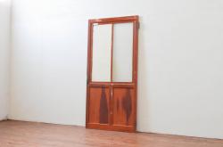アンティーク建具　重厚で味わい深い鉄板張りの蔵戸1枚(鉄扉、玄関戸、引き戸)(R-072021)