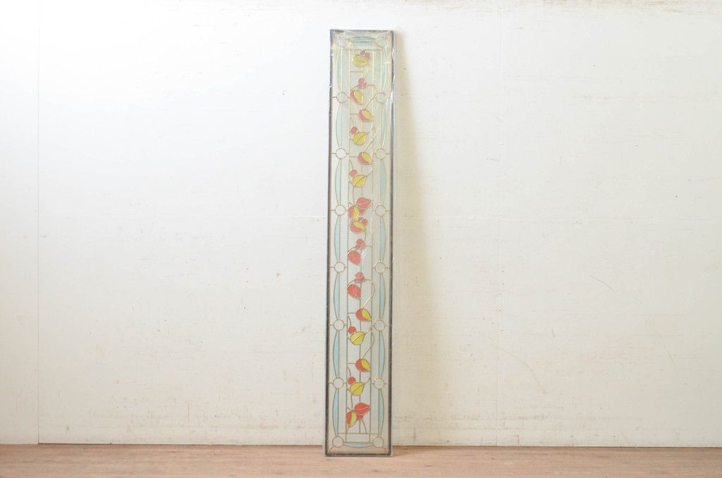 未使用品　木の実(きのみ)　デットストック品のステンドグラス(建具、ドア、窓、照明、衝い立て、衝立、つい立て)(定価約14万円)(R-073006)