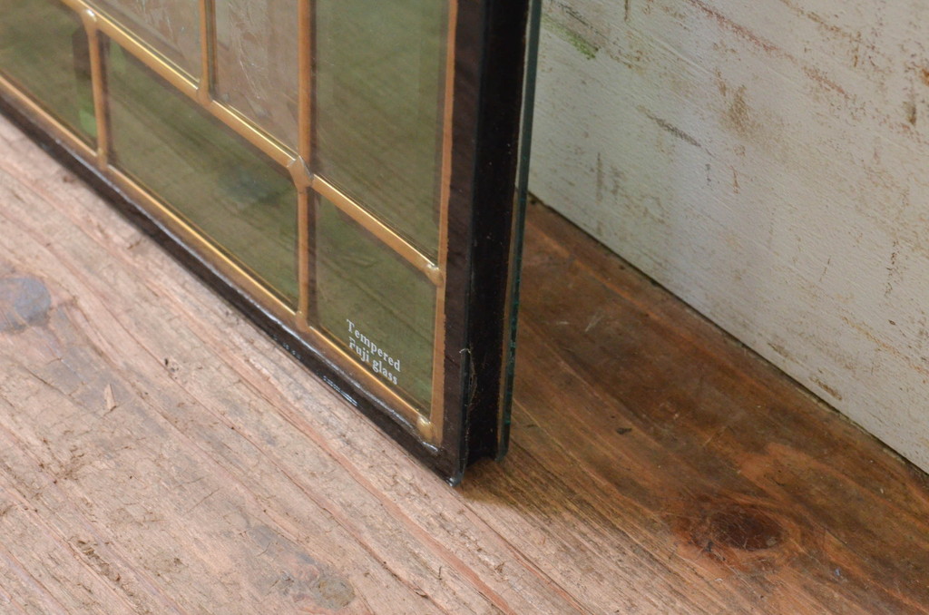 未使用品　赤い牡丹(あかいぼたん)　デットストック品のステンドグラス(建具、ドア、窓、照明、衝い立て、衝立、つい立て)(定価約12万円)(R-072998)