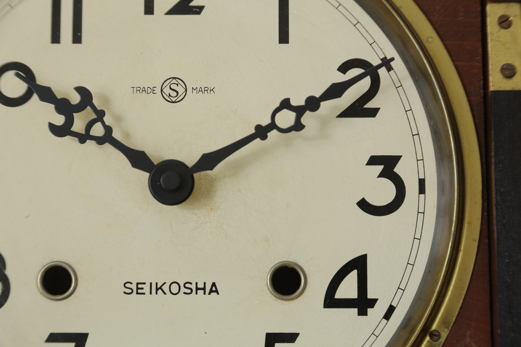 和製アンティーク　精工舎(SEIKOSHA、セイコー)　TRADE(S)MARK　大正ロマン溢れる佇まいが魅力の掛け時計(柱時計、古時計、振り子時計)(R-072417)