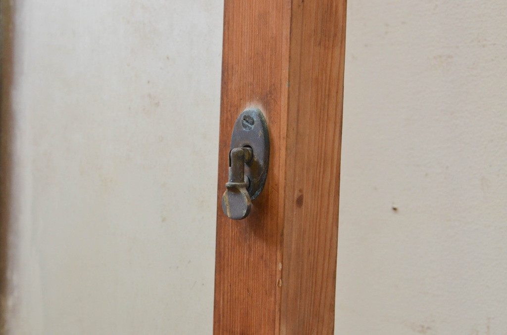 アンティーク建具　どこか懐かしい雰囲気漂う幅狭ガラス戸1枚(引き戸)(R-070936)