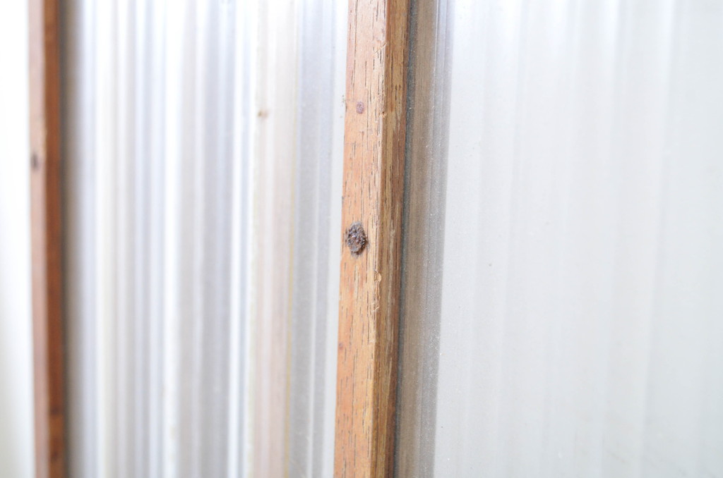 アンティーク建具　大正ロマン　レトロな雰囲気を演出するモールガラス扉1枚(ドア)(R-064262)
