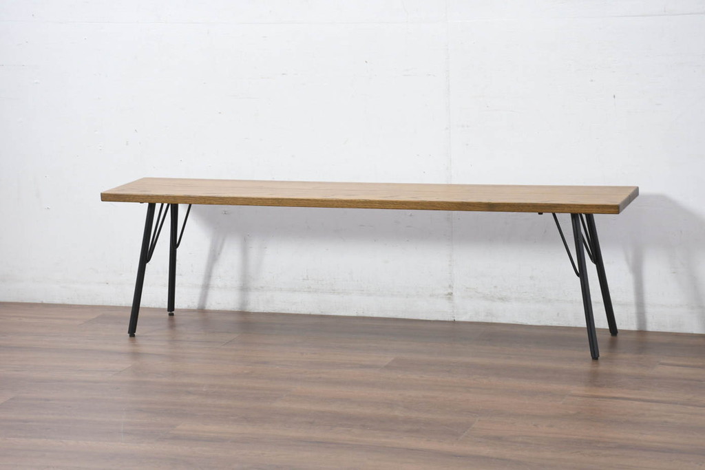 中古　美品　ACME Furniture(アクメ ファニチャー) GRANDVIEW BENCH(グランドビュー ベンチ)　オーク材　木のぬくもりを感じる座面とすっきりとした脚が素敵なベンチ(長椅子、ダイニングベンチ、板座チェア、椅子、イス、花台、飾り台)(R-082293)