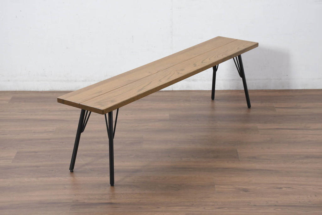 中古　美品　ACME Furniture(アクメ ファニチャー) GRANDVIEW BENCH(グランドビュー ベンチ)　オーク材　木のぬくもりを感じる座面とすっきりとした脚が素敵なベンチ(長椅子、ダイニングベンチ、板座チェア、椅子、イス、花台、飾り台)(R-082293)