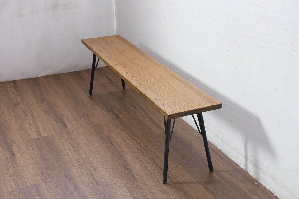 中古　美品　ACME Furniture(アクメ ファニチャー) GRANDVIEW BENCH(グランドビュー ベンチ)　オーク材　木のぬくもりを感じる座面とすっきりとした脚が素敵なベンチ(長椅子、ダイニングベンチ、板座チェア、椅子、イス、花台、飾り台)(R-082293)