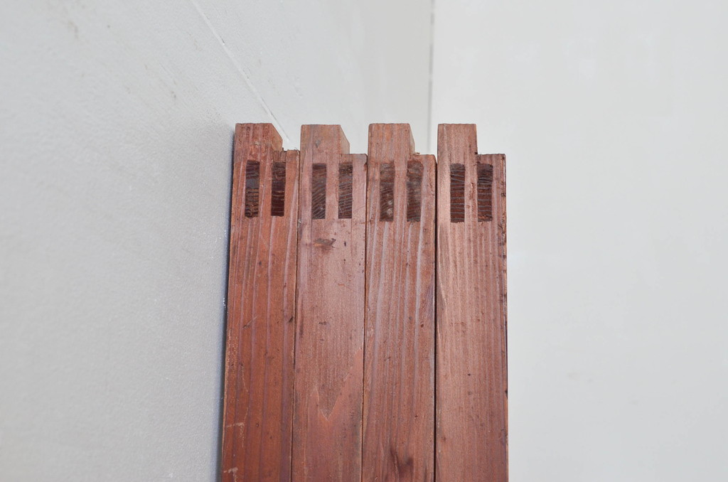 アンティーク建具　珍品!!　希少!!　富士のガラス絵が風情あるガラス戸4枚セット(引き戸)(R-074217)