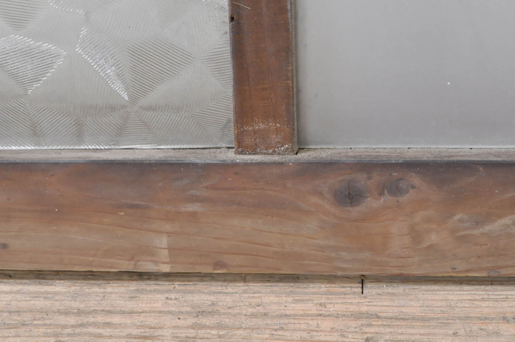 アンティーク建具　どこか懐かしい雰囲気を醸し出す明かり取り1枚(明り取り、ガラス欄間)(R-073605)