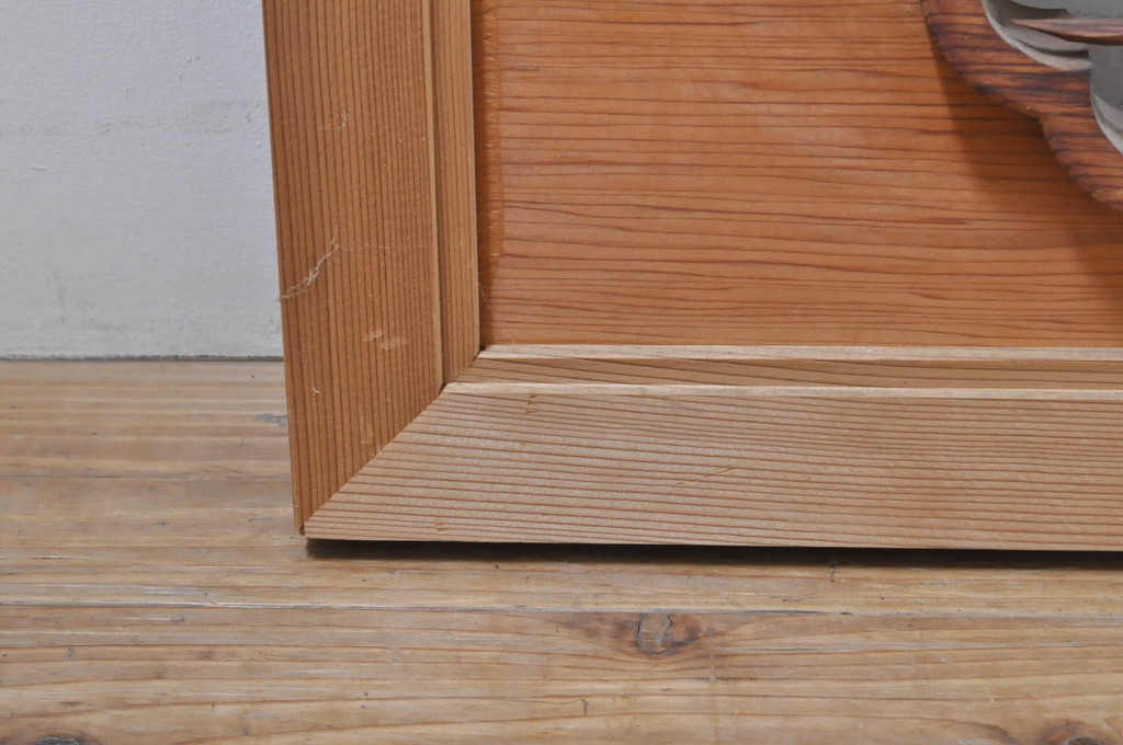 ビンテージ建具　躍動感あふれる鶴と松が目を惹く彫刻欄間2枚セット(明かり取り、明り取り、ヴィンテージ)(R-073598)
