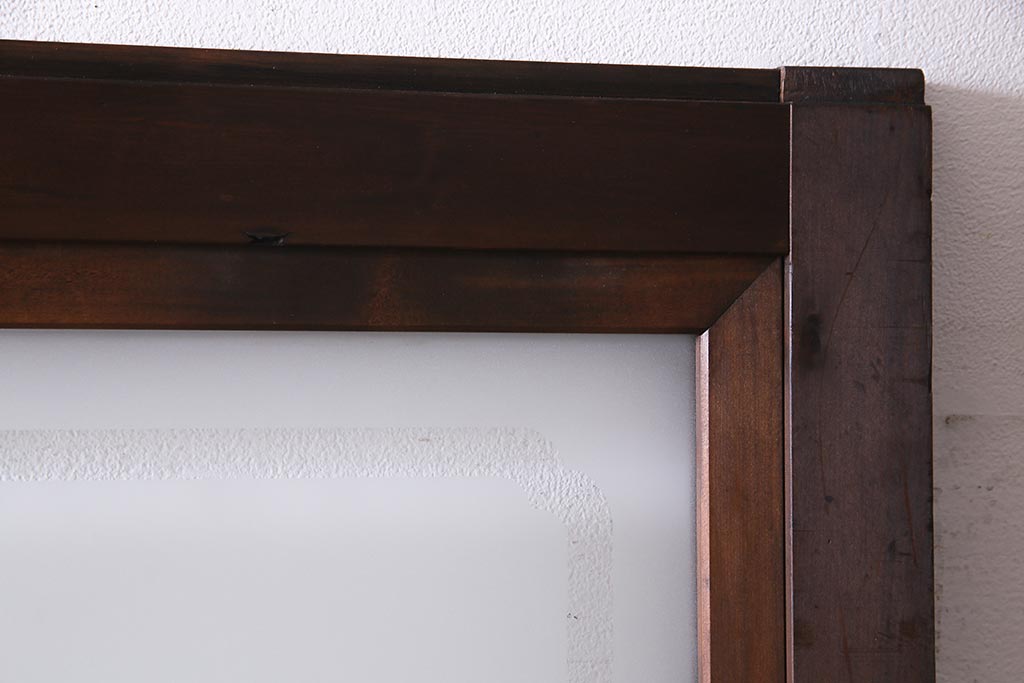 アンティーク建具　高級品　シックな空間にぴったりな上手物のガラス戸2枚セット(建具、引き戸)(R-037679)