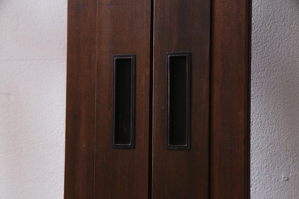 アンティーク建具　高級品　シックな空間にぴったりな上手物のガラス戸2枚セット(建具、引き戸)(R-037679)