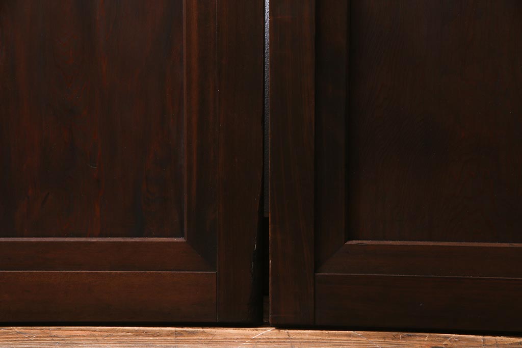 アンティーク建具　高級品　シックな空間にぴったりな上手物のガラス戸2枚セット(建具、引き戸)(R-037679)