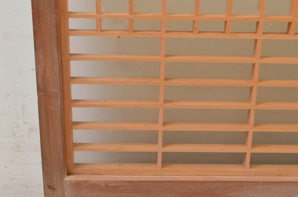 ビンテージ建具　両面ガラス　お洒落な雰囲気を演出する書院戸2枚セット(引き戸、ガラス戸、窓、ヴィンテージ)(R-073947)