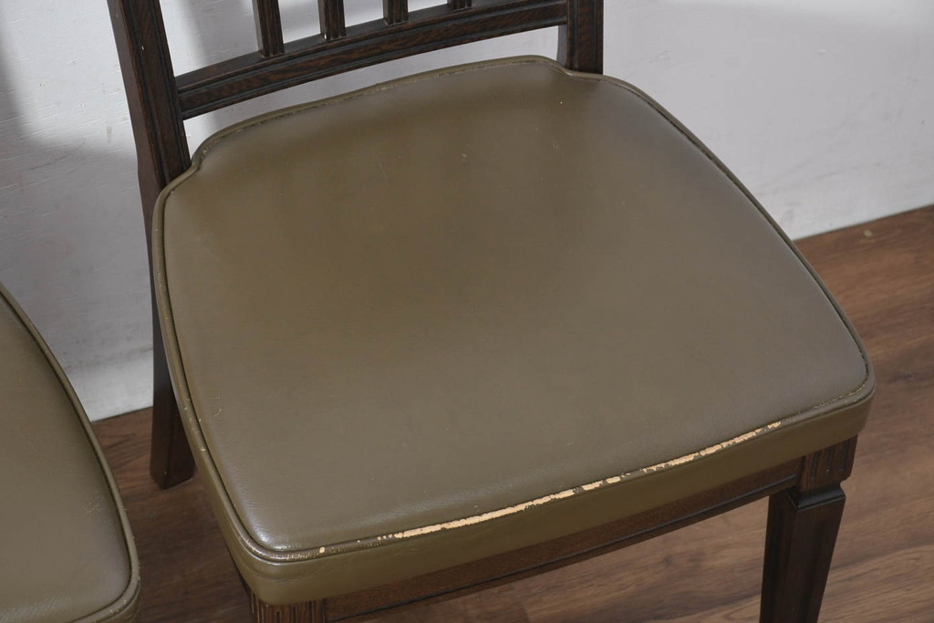 中古　カリモク家具(karimoku)　domani(ドマーニ)　QUEENS LIFE(クイーンズライフ)　洗練されたデザインが魅力のダイニングチェア4脚セット(椅子、イス、バラ売り可能)(定価4脚で約37万円)(R-082309)