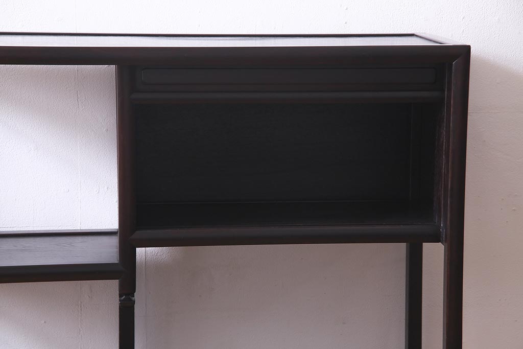 アンティーク家具　和製アンティーク　紫檀(シタン)材　シックな佇まいの飾り棚(茶棚、違い棚)(R-037733)