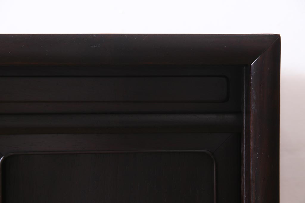 アンティーク家具　和製アンティーク　紫檀(シタン)材　シックな佇まいの飾り棚(茶棚、違い棚)(R-037733)