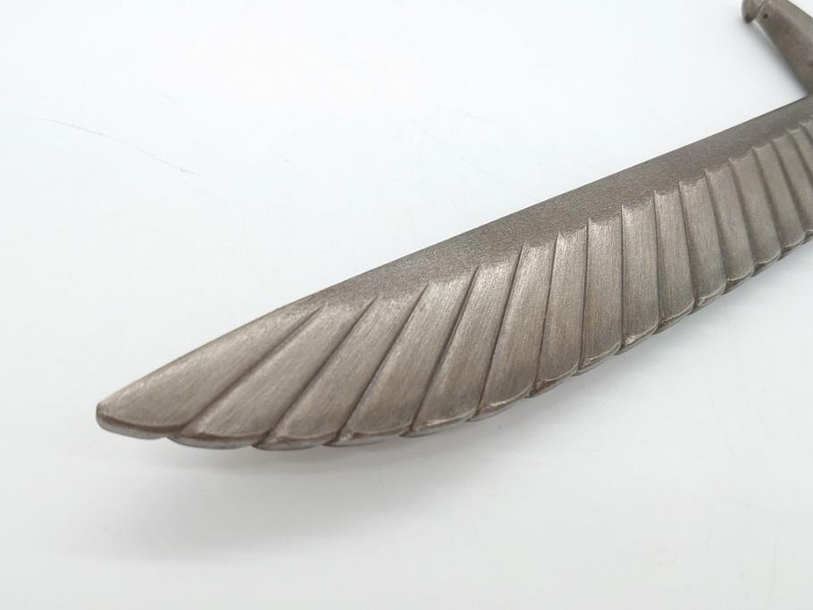 藤原良明(加藤真平)作　切り出し　珍しい　鳥　武蔵國水心子　平成元年正月　全長340mm　小刀(鷹?、鷲?、短刀、ナイフ、刃物)(R-063367)