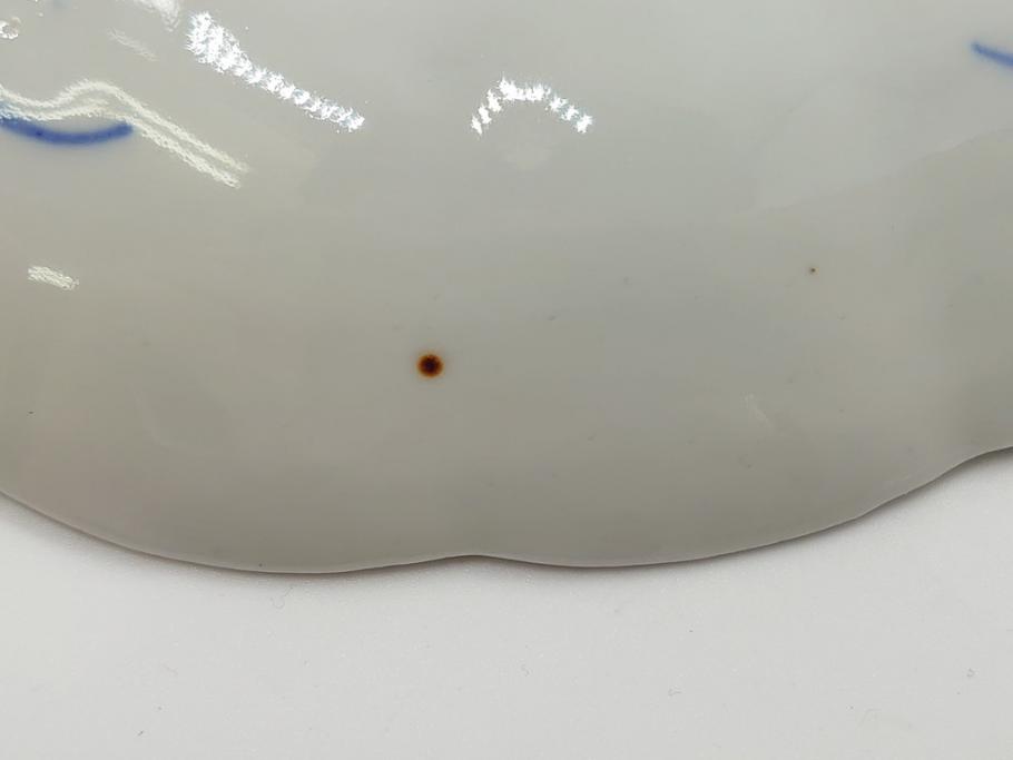 幕末期　古伊万里　金彩　色絵　花瓶文　7寸　約21cm　目にも鮮やかな色調の大皿2枚セット(花盆文、菊花型、輪花型、変形皿、和食器、和皿、七寸)(R-061872)