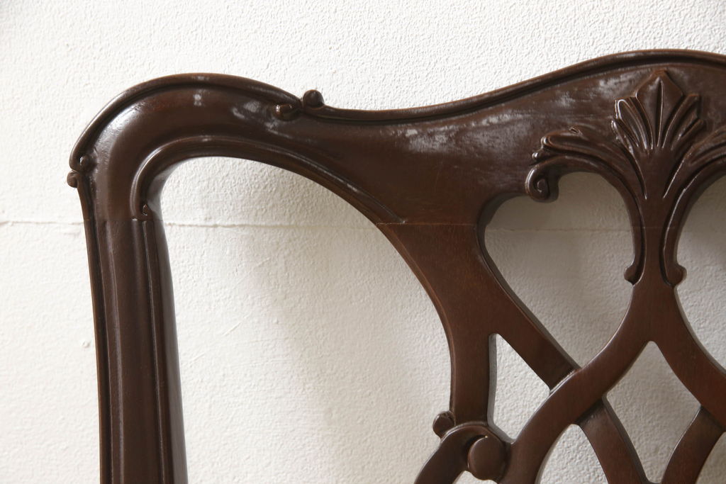 中古　美品　IDC大塚家具取り扱い　アメリカ高級家具　COUN CILL(カウンシル)(カンセル)　マホガニー材　ダイニングチェア2脚セット(2脚定価 約16万円)(椅子、イス)(R-057608)